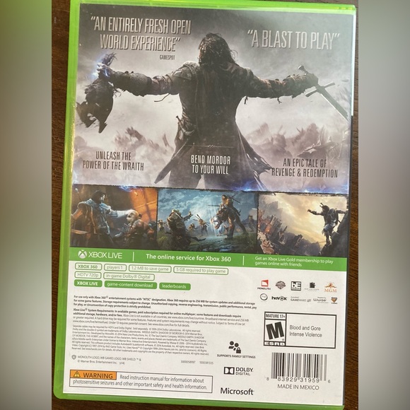 XBOX 360 Shadow Of Mordor Game - Picture 4 of 4